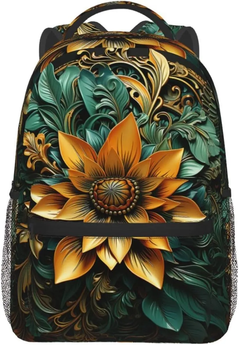 Laptop Backpack for Men Women Lightweight Travel Daypack Carved Flower Backpack Rucksack for Work