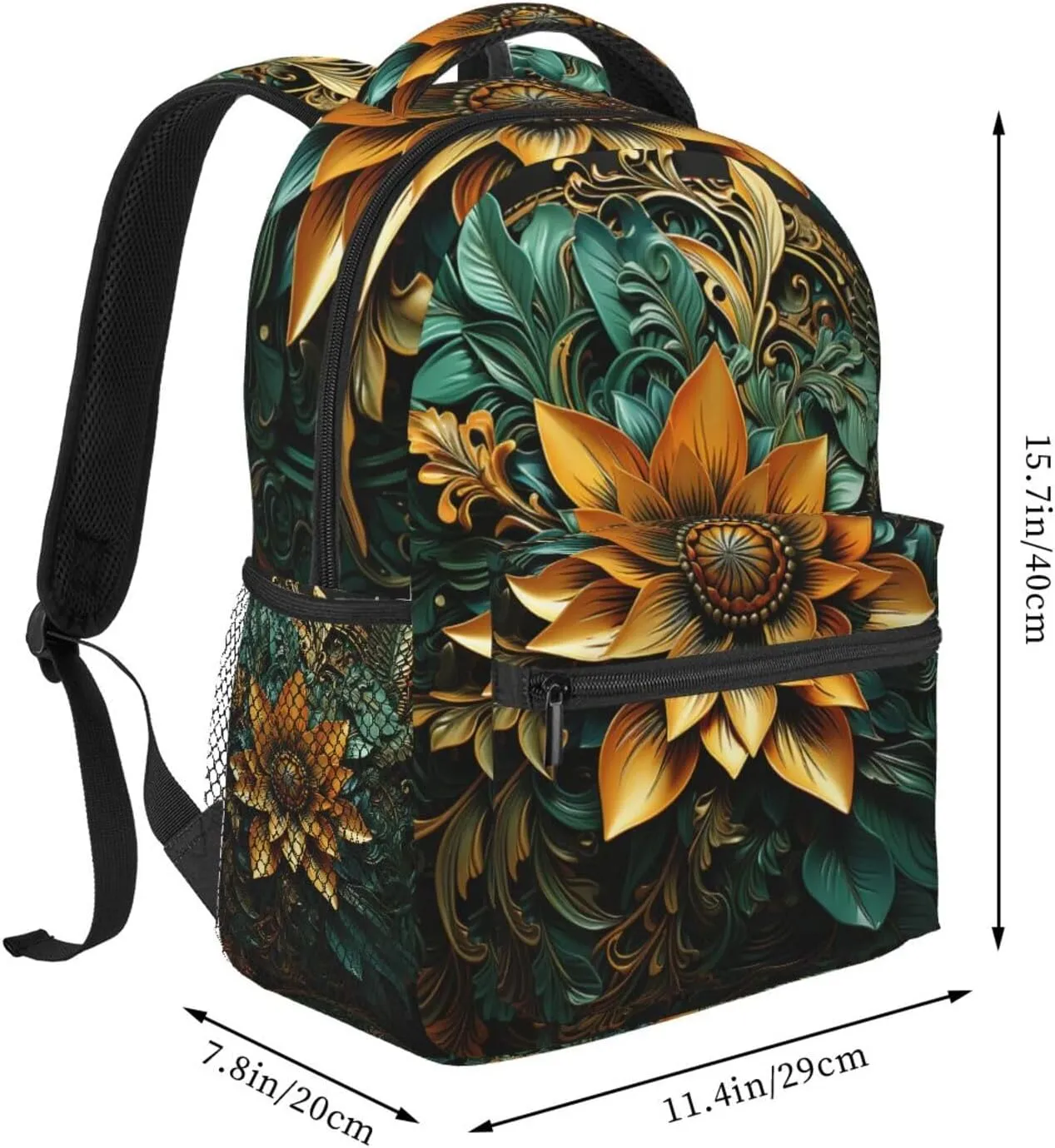 Laptop Backpack for Men Women Lightweight Travel Daypack Carved Flower Backpack Rucksack for Work