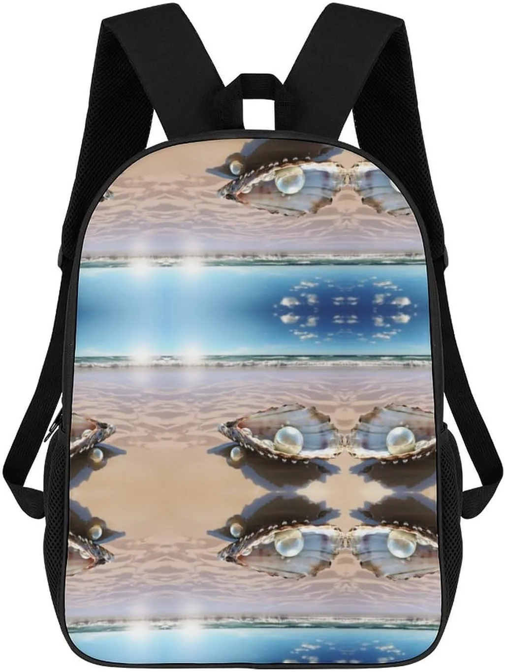 Laptop Backpack for Men Women Travel Backpack Lightweight Daypacks Ocean Beach Mussel Pearl Computer Bags