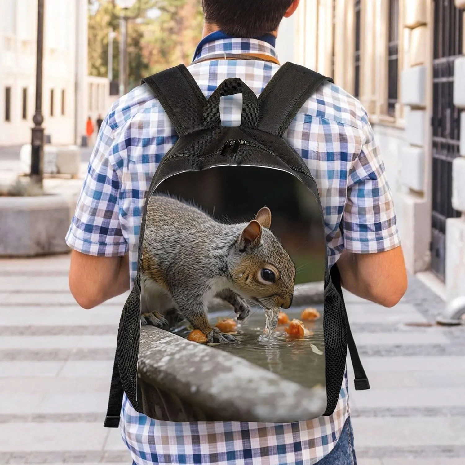 Laptop Backpack for Women Men Carry-on Backpack Squirrel Drinking Water Daypack Lightweight Travel Shoulder Bags