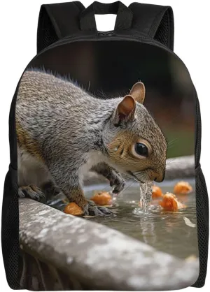 Laptop Backpack for Women Men Carry-on Backpack Squirrel Drinking Water Daypack Lightweight Travel Shoulder Bags