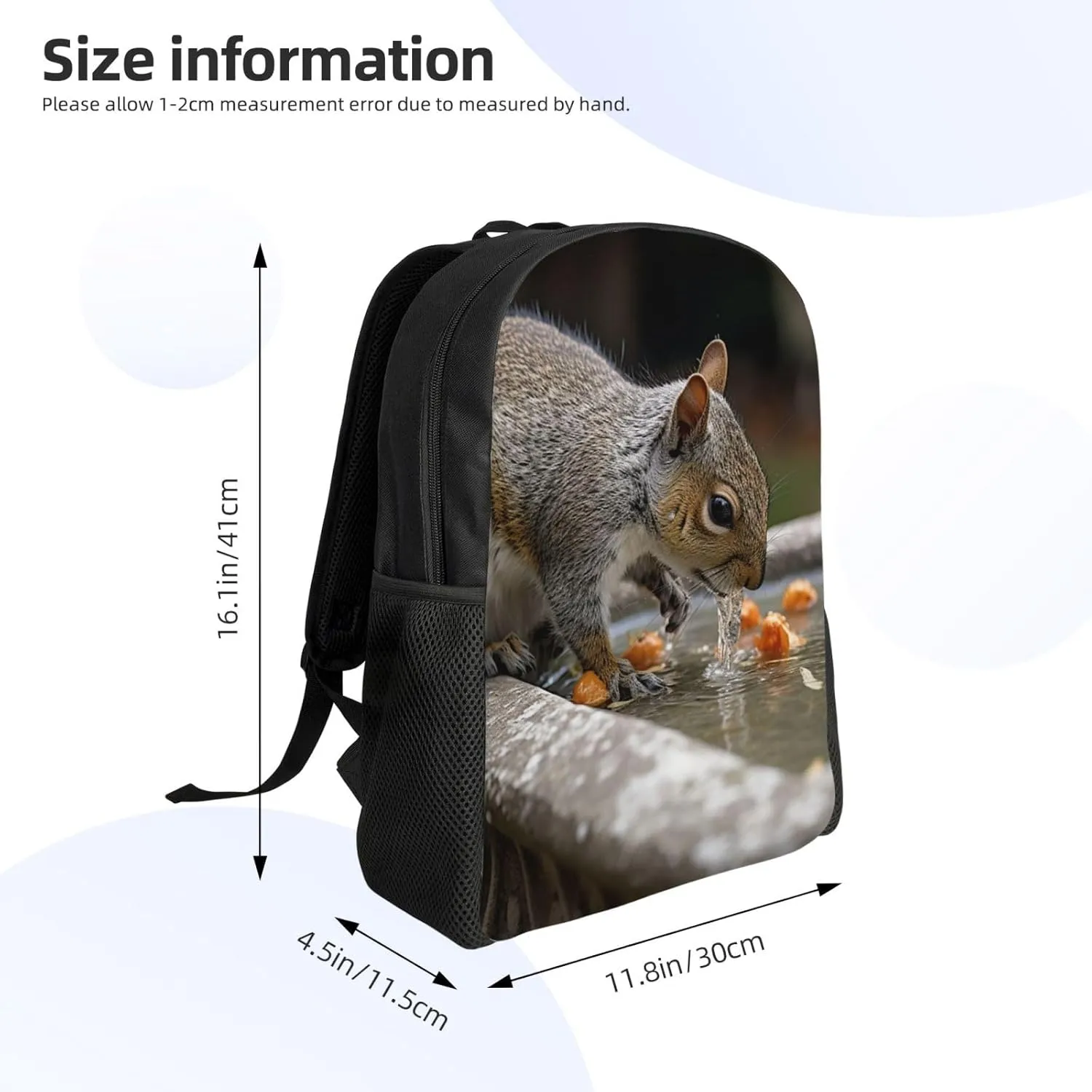 Laptop Backpack for Women Men Carry-on Backpack Squirrel Drinking Water Daypack Lightweight Travel Shoulder Bags