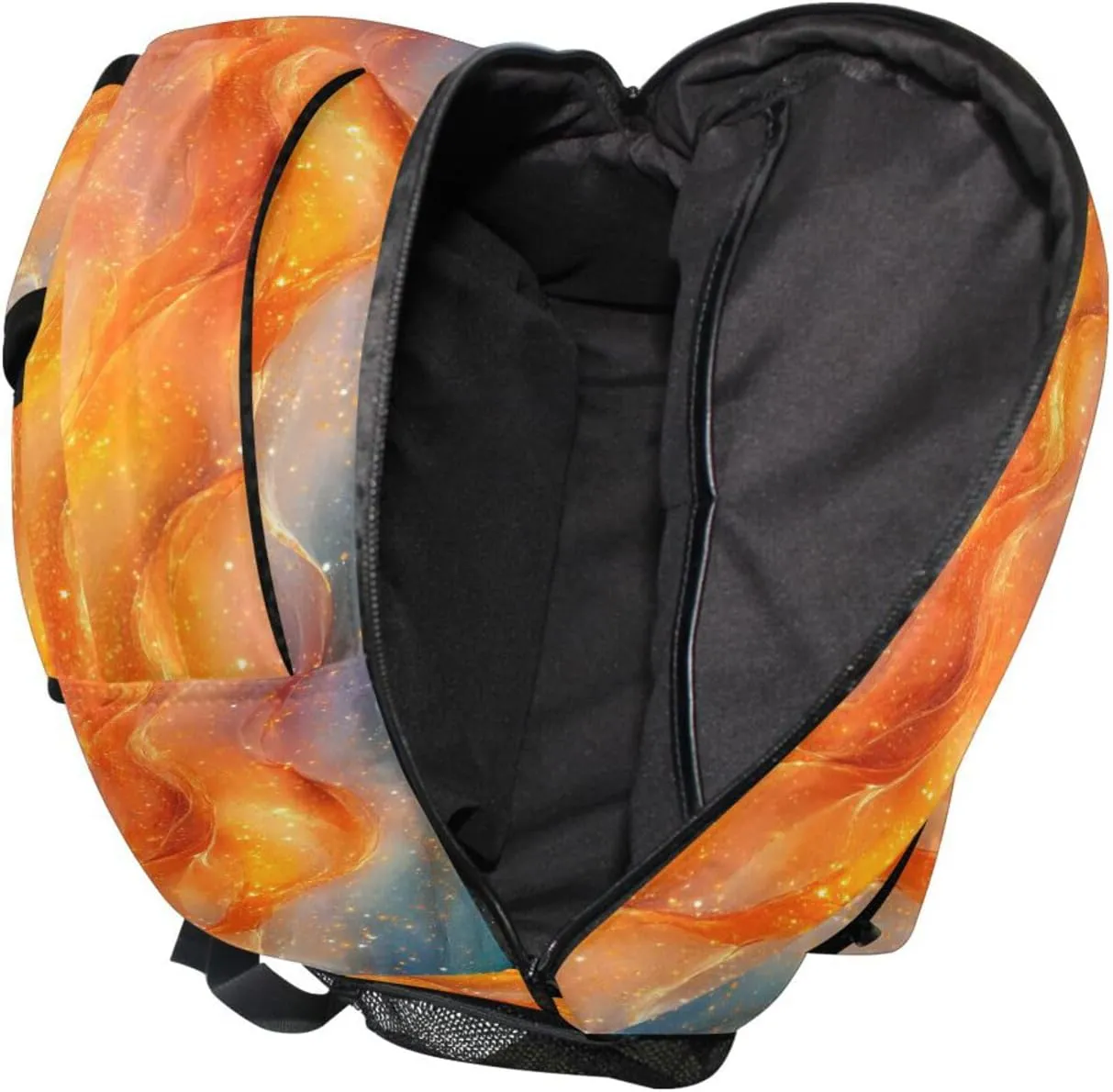 Laptop Backpack for Women Men Fashion Personal Backpack with Chest Strap for Travel Trip Orange Teal Rainbow