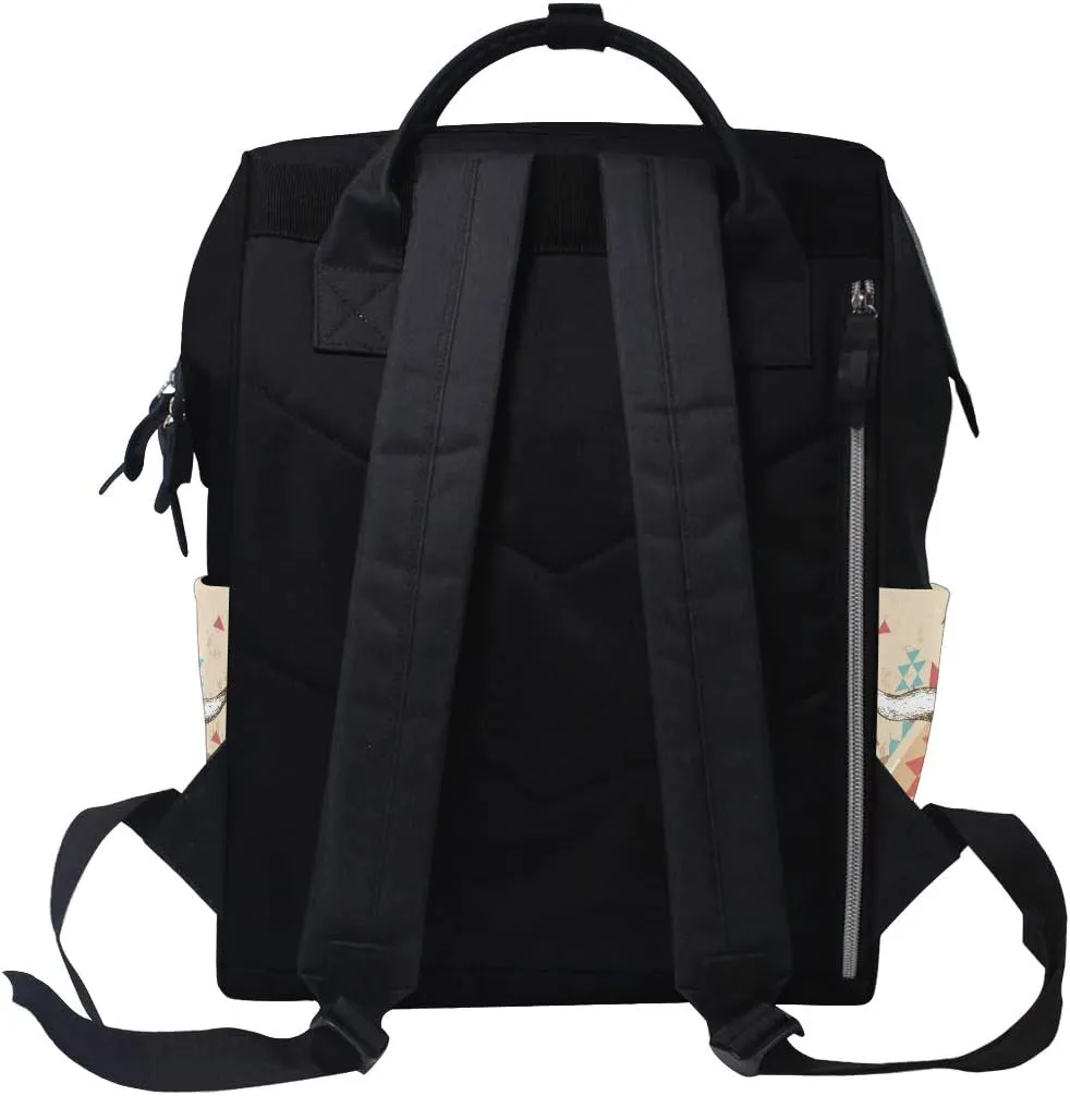 Large Capacity Baby Diaper Bag Cow Skull Durable Multi Function Travel Backpack