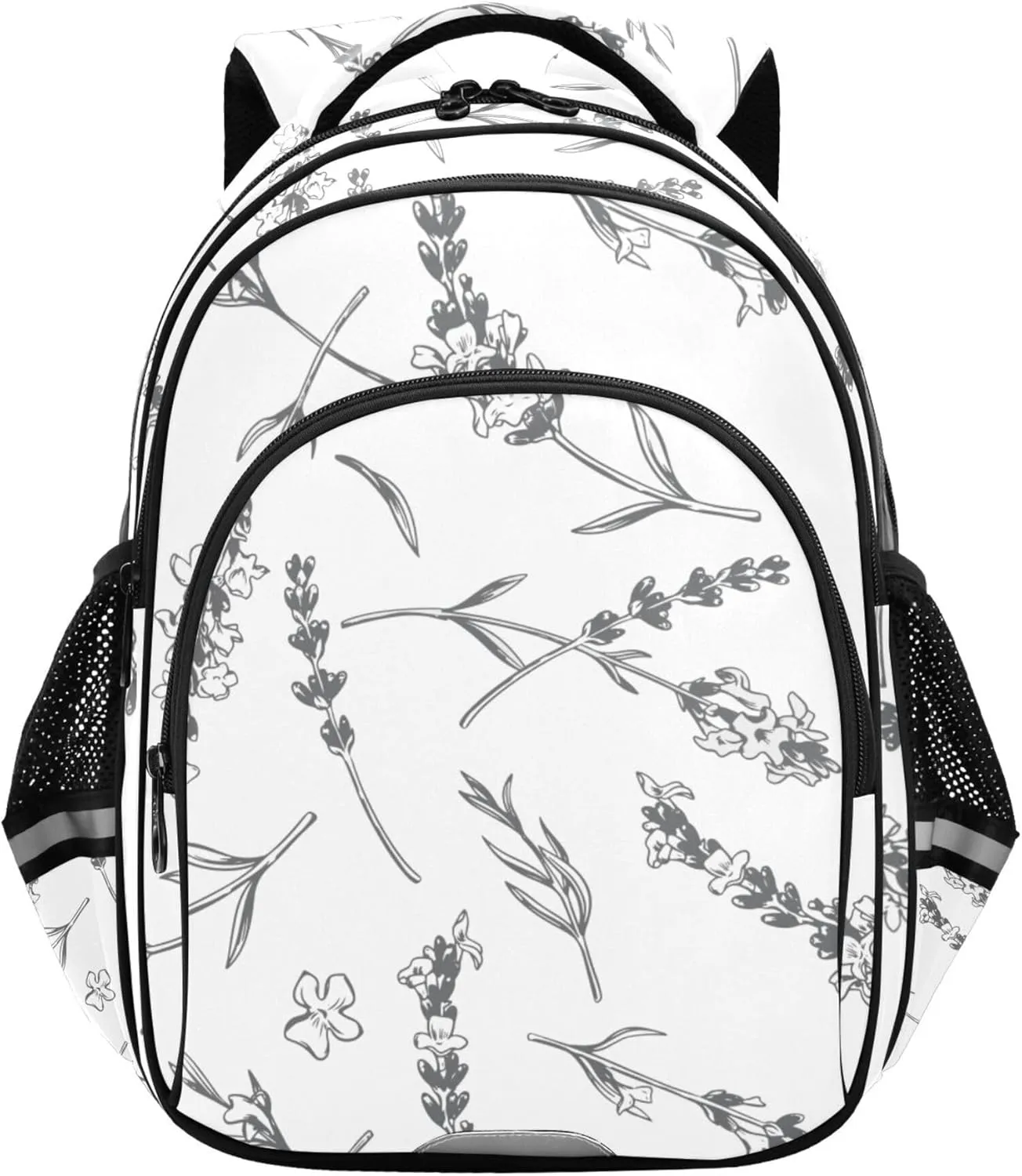Large Casual Daypack for Men Women - Botanical Blooming Herbs Lightweight Travel Laptop Backpack Shoulder Bag Hiking Backpacks