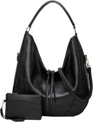 Large Crossbody Bags for Women Vintage Vegan Leather Shoulder Handbags Purse and Wallet Set Casual Totes Hobo Purses