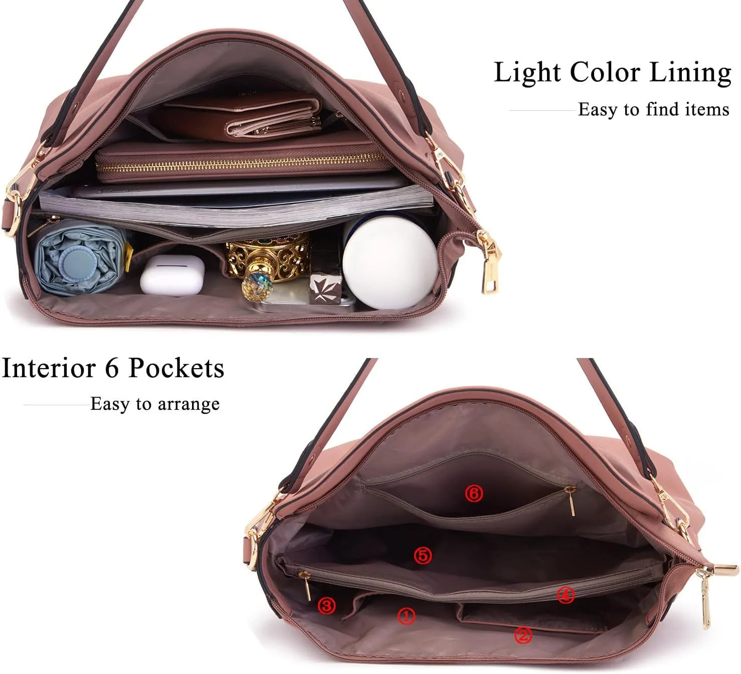Large Crossbody Bags Ladies Shoulder Handbags Purse and Wallet Set for Women Totes Hobo Purses