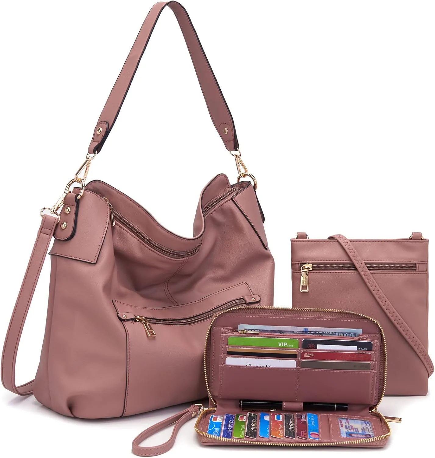 Large Crossbody Bags Ladies Shoulder Handbags Purse and Wallet Set for Women Totes Hobo Purses