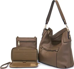 Large Crossbody Bags Ladies Shoulder Handbags Purse and Wallet Set for Women Totes Hobo Purses