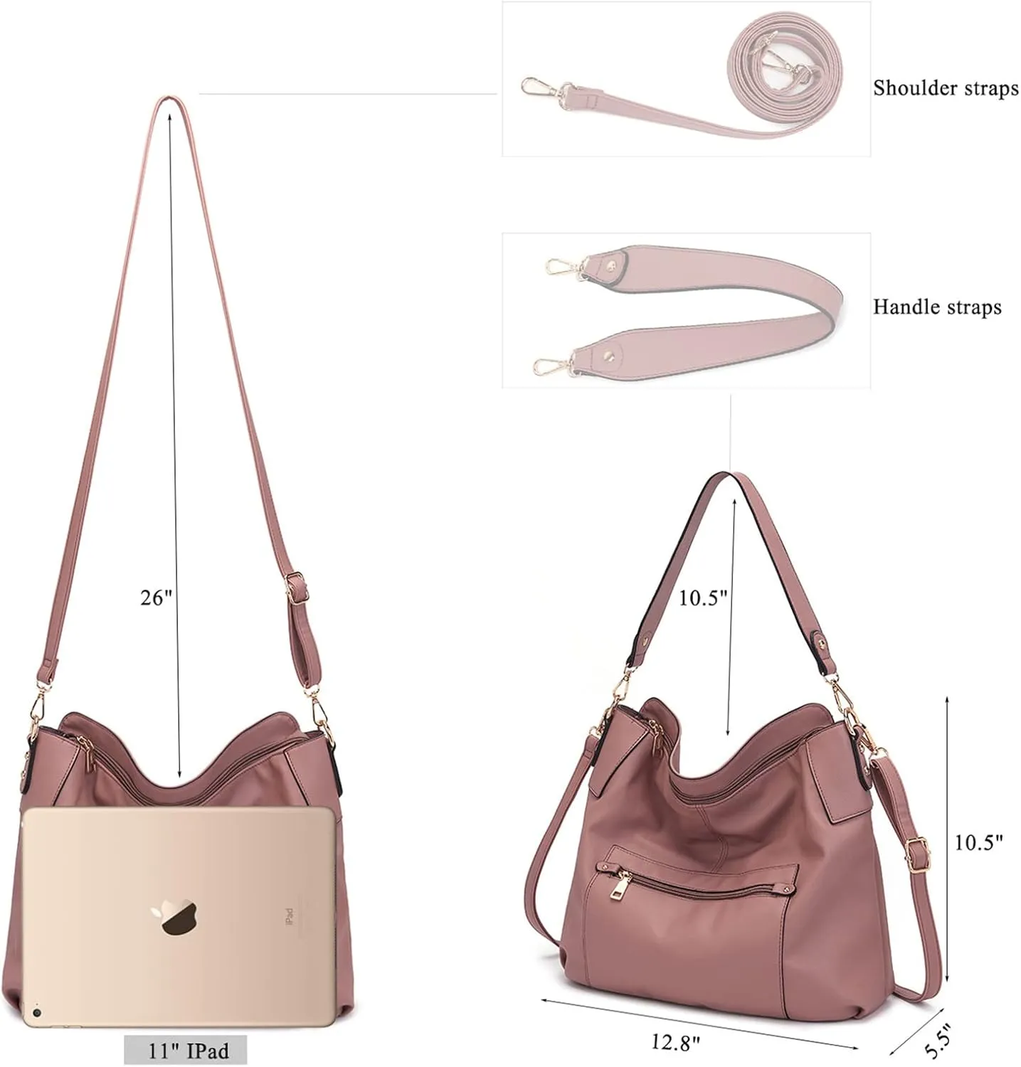 Large Crossbody Bags Ladies Shoulder Handbags Purse and Wallet Set for Women Totes Hobo Purses
