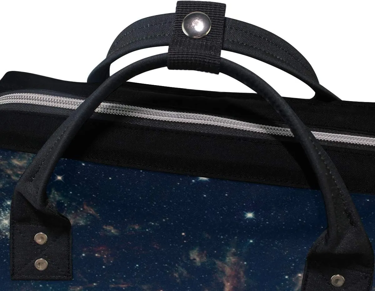 Large Diaper Bag Backpack Alien Planet Moon And Mountains Cosmetology Bag Waterproof Hairstylist Traveling Bag