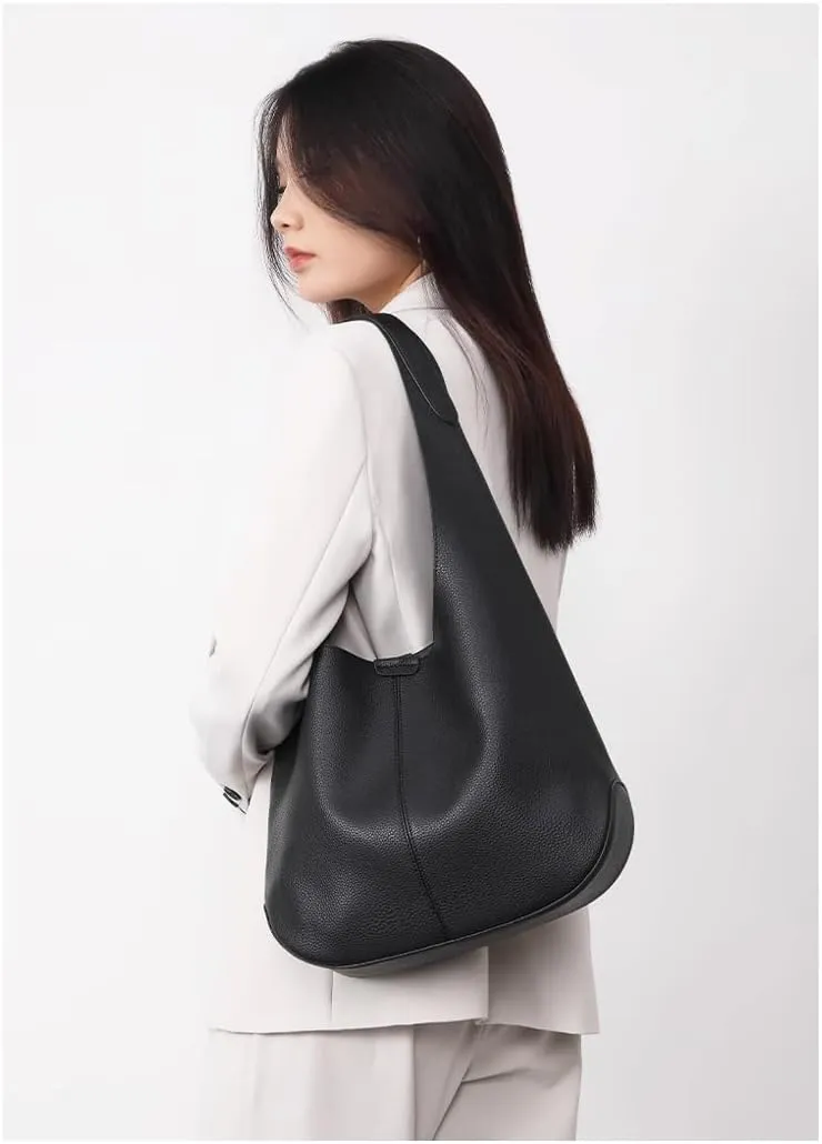 large Hobo Bags for Women Slouchy Tote Purses Soft PU Leather Slouchy Shoulder Handbag for Work Travel Shopping