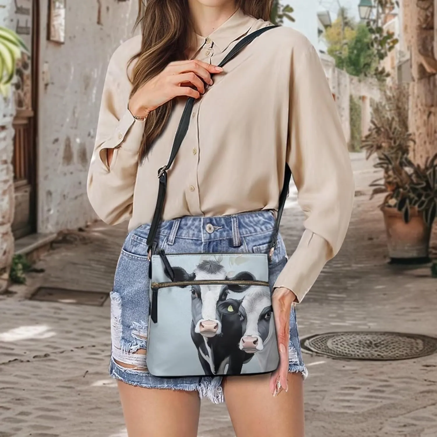 Leather Hobo Bag Crossbody Bag for Women Lady, Large Zipper Shoulder Handbag Messenger Bag with Adjustable Strap
