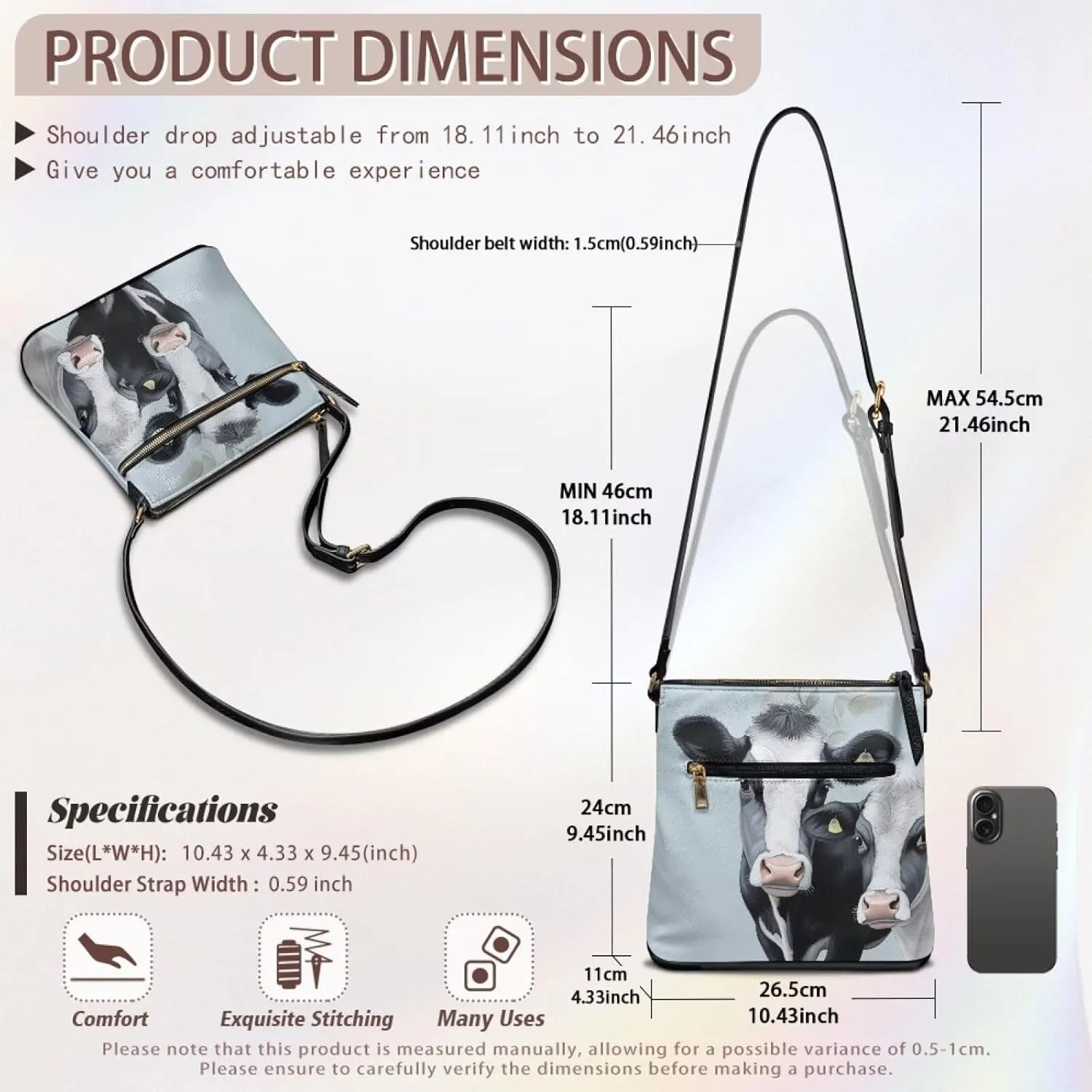 Leather Hobo Bag Crossbody Bag for Women Lady, Large Zipper Shoulder Handbag Messenger Bag with Adjustable Strap