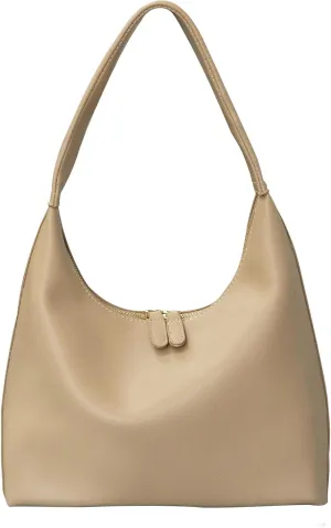 Leather Hobo Bag Small Shoulder Purses for Women Slouchy Tote Handbag Vegan Leather Crescent Bag