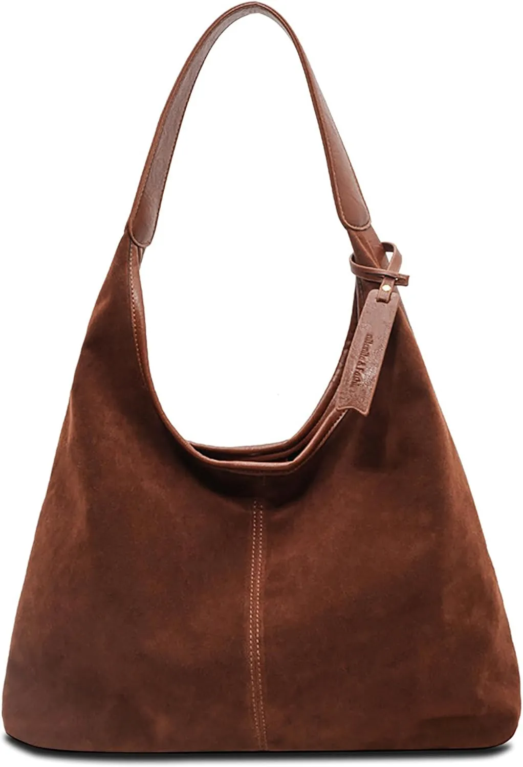 Leather Hobo Bags for Women - Brown Suede Slouchy Tote Bags - Fall Winter Purses & Handbags
