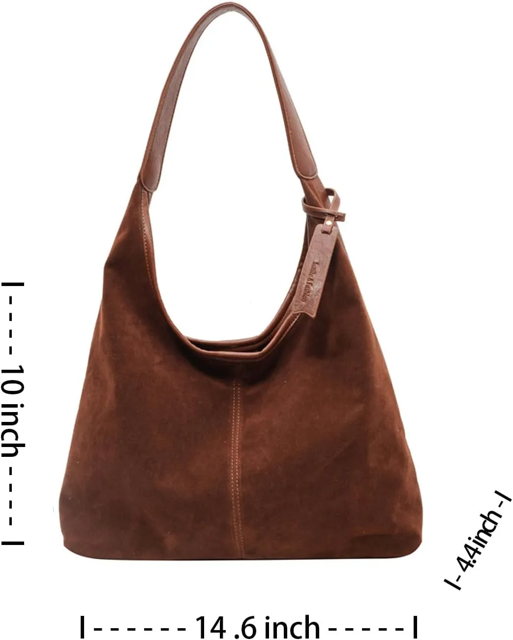 Leather Hobo Bags for Women - Brown Suede Slouchy Tote Bags - Fall Winter Purses & Handbags