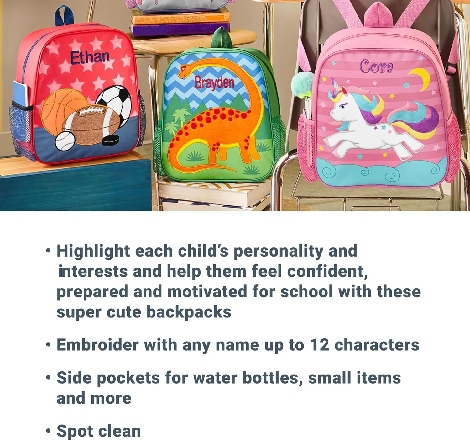 Let's Make Memories Kids Personalized Toddler Backpack for School - Custom Preschool Backpack - Just For Me - Unicorn