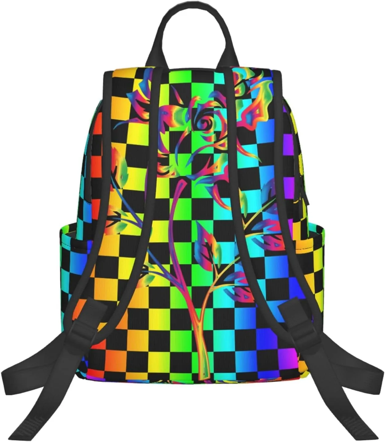 LGBT Gay Pride Rainbow Rose Travel Laptop Backpack Casual Backpacks Double Shoulder Daypack Notebook Rucksack Work Bags Sports Bag for Hiking Camping Beach