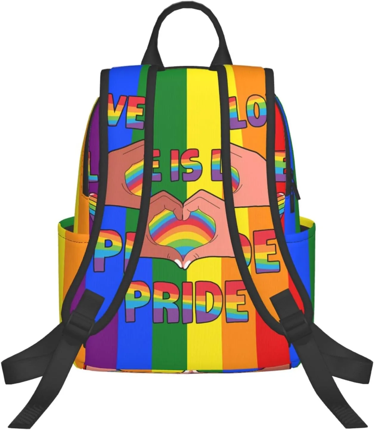 LGBT Love Is Love Pride Rainbow Heart Travel Laptop Backpack Casual Backpacks Double Shoulder Daypack Notebook Rucksack Work Bags Sports Bag for Hiking Camping Beach