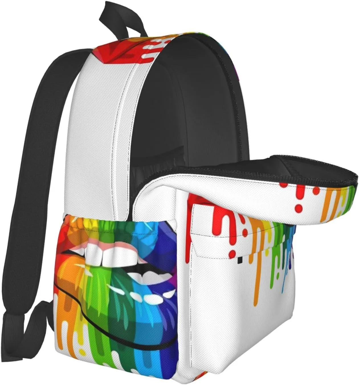 Lgbt Pride Rainbow Gay Lesbian Pride Lips Laptop Backpack Shoulder Bag Laptop Pack Travel Backpacks Commuter Back Pack Casual Daypack Bags With Side Pockets