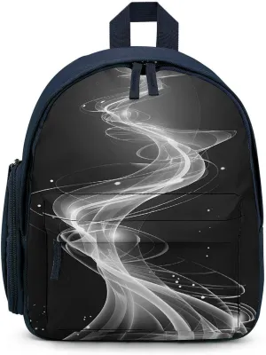 Light Streak Black And White Abstract Line Backpack Small Shoulder Bag Travel Bag Casual Daybacks Handbags One Size