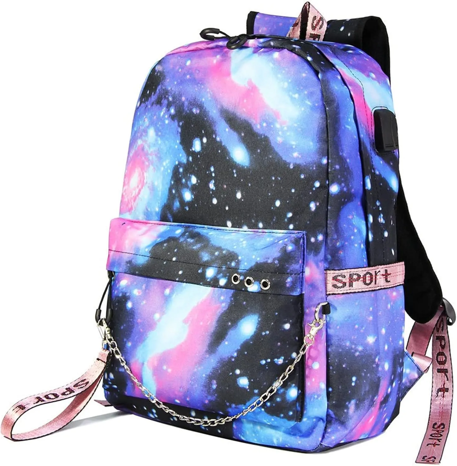 Lightweight Casual Bookbag Wear Resistant Canvas Travel Backpack-Venom Multifunction Backpack with USB Charging Port