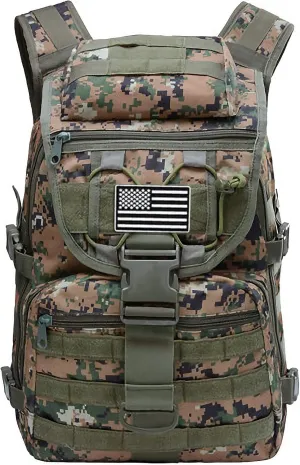 LIMHOO Military Tactical Backpack for Men Women 35L Hiking Trekking Rucksack 3 Day Molle Assault Pack (Jungle Digital)