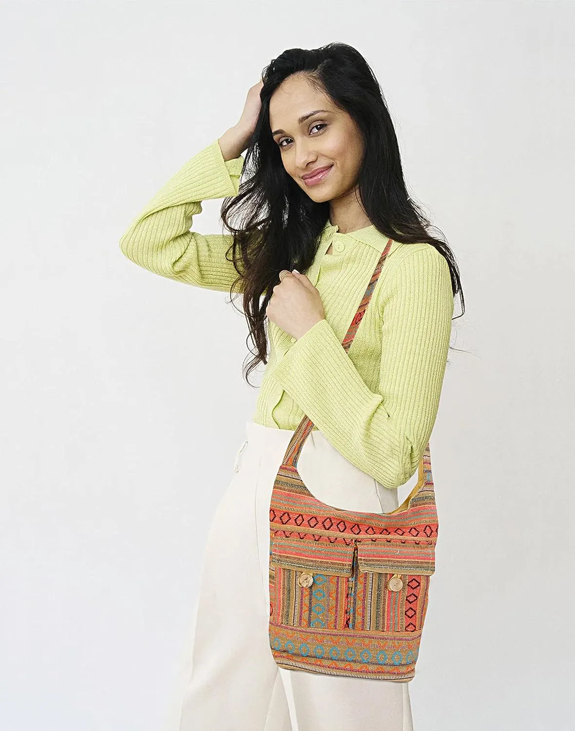 LONGING TO BUY Cotton Shoulder Bag Crossbody Bag Hobo Sling Bag Handmade Messenger Shoulder Bags For Women & Girls