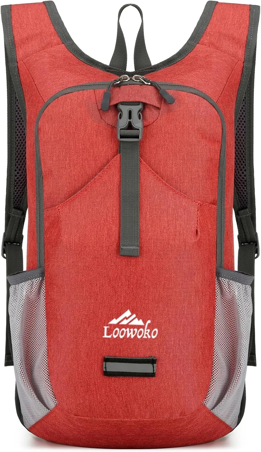 Loowoko Hiking Backpack, 20L Packable Backpacks for Travel Hiking Camping Daypack, Foldable Lightweight Shoulder Bag (Red)