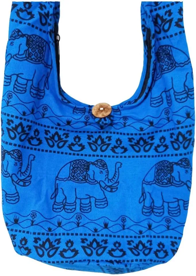 Lovely Creations Hippie Boho New Elephant Crossbody Bohemian Gypsy Sling Shoulder Bag Small Size
