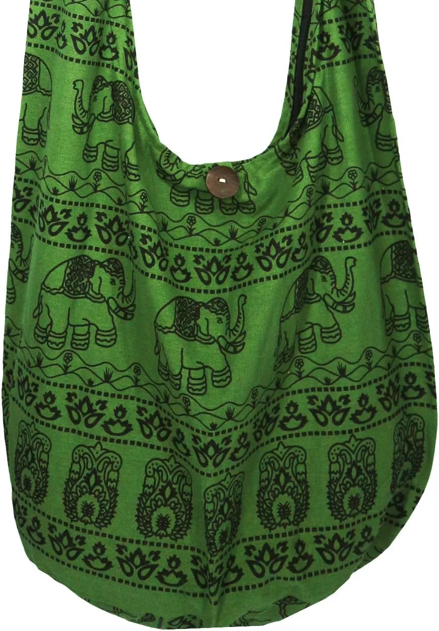 Lovely Creations Hippie Boho New Elephant Crossbody Bohemian Gypsy Sling Shoulder Large Size