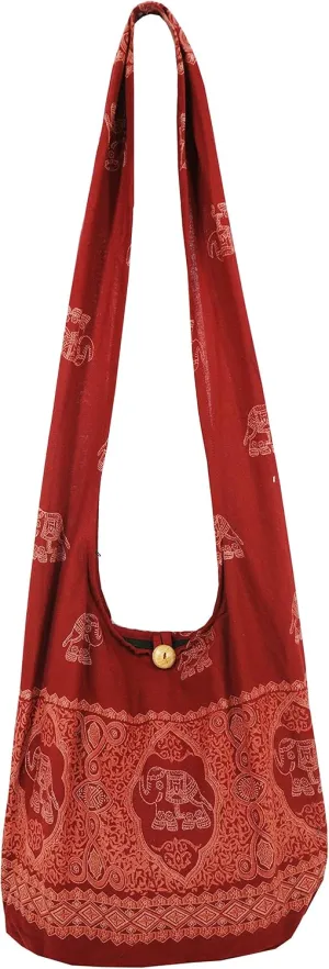 Lovely Creations Hippie Boho New Elephant Crossbody Bohemian Gypsy Sling Shoulder Large Size