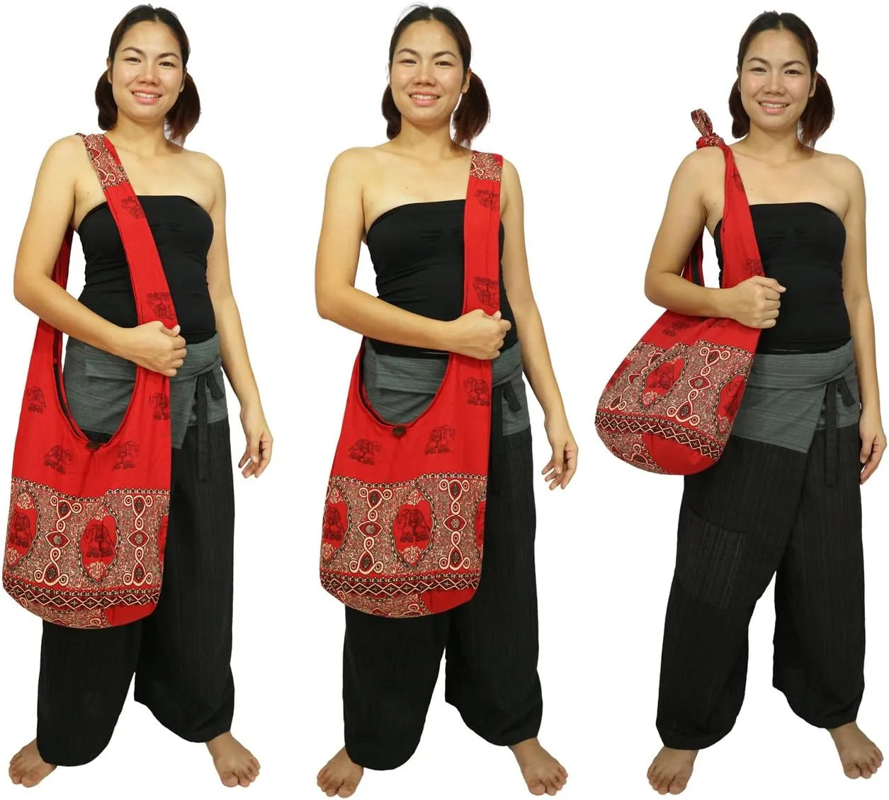 Lovely Creations Hippie Boho New Elephant Crossbody Bohemian Gypsy Sling Shoulder Large Size