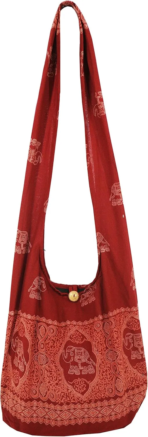 Lovely Creations Hippie Boho New Elephant Crossbody Bohemian Gypsy Sling Shoulder Large Size