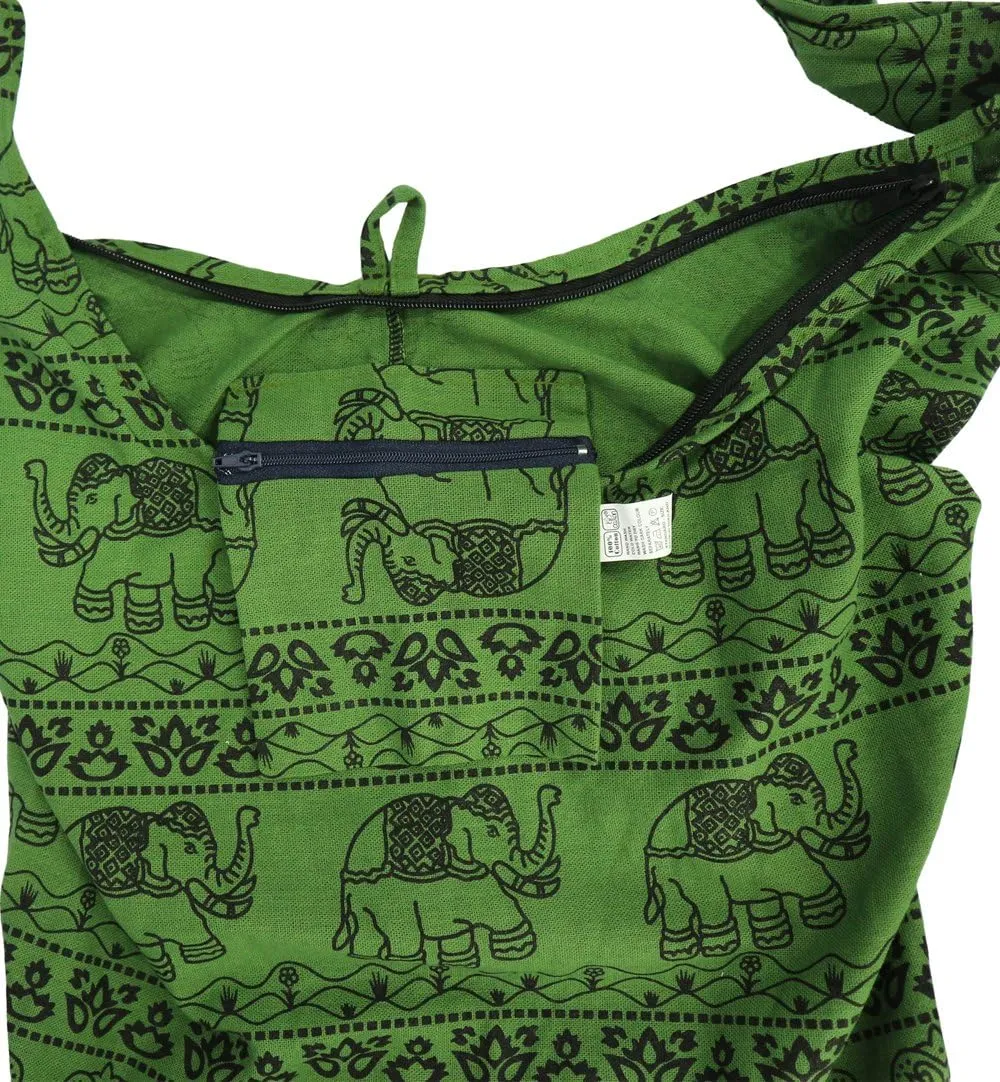 Lovely Creations Hippie Boho New Elephant Crossbody Bohemian Gypsy Sling Shoulder Large Size