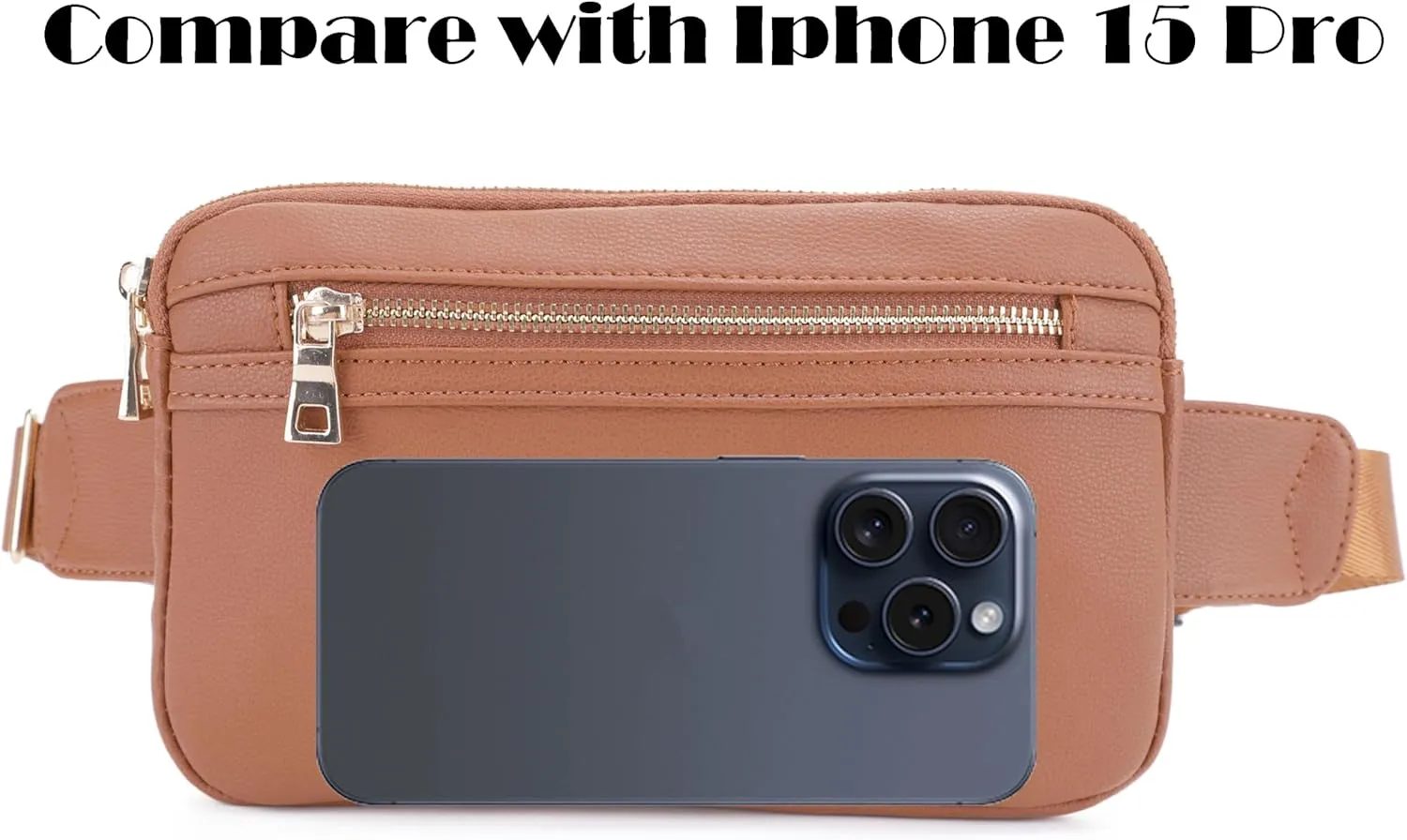 LOVESOME Vegan Leather Everywhere Fashion Waist Bag Fanny Pack Crossbody Bag Belt Bag Sling Bag with Adjustable Strap for Women (Brown)