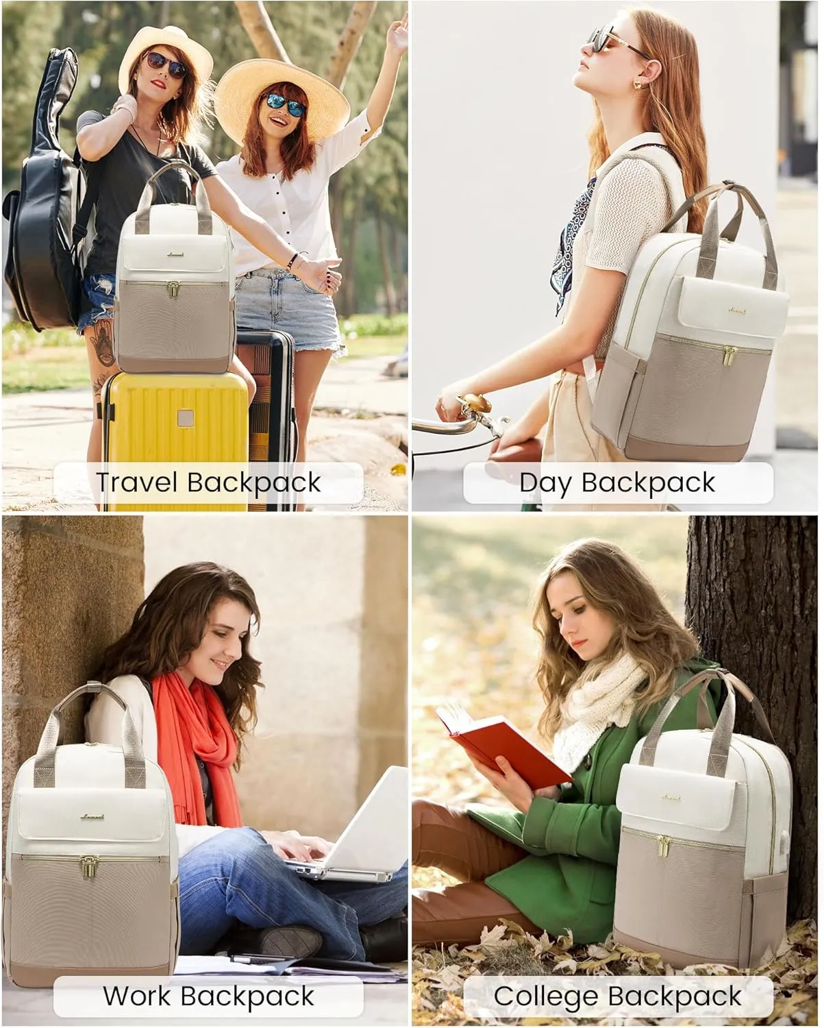 LOVEVOOK Laptop Backpack for Women, 17.3inch Laptop Bag with USB Port, Waterproof Travel Work Backpack Purse, Anti-Theft Backpacks Casual Computer Daypack Nurse Teacher Bag