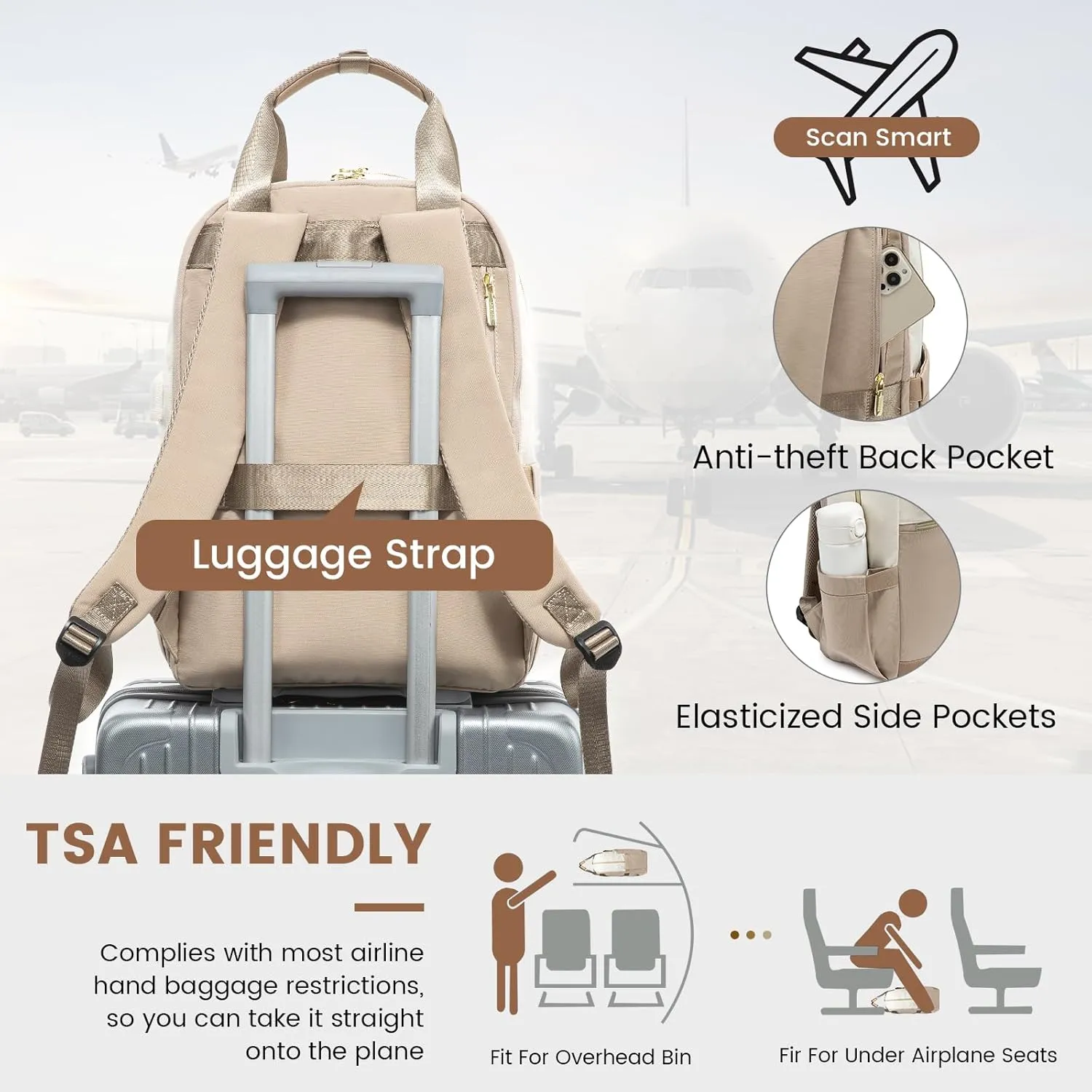 LOVEVOOK Laptop Backpack for Women, 17.3inch Laptop Bag with USB Port, Waterproof Travel Work Backpack Purse, Anti-Theft Backpacks Casual Computer Daypack Nurse Teacher Bag