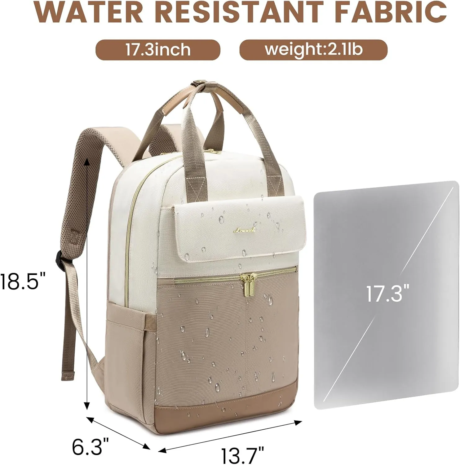 LOVEVOOK Laptop Backpack for Women, 17.3inch Laptop Bag with USB Port, Waterproof Travel Work Backpack Purse, Anti-Theft Backpacks Casual Computer Daypack Nurse Teacher Bag