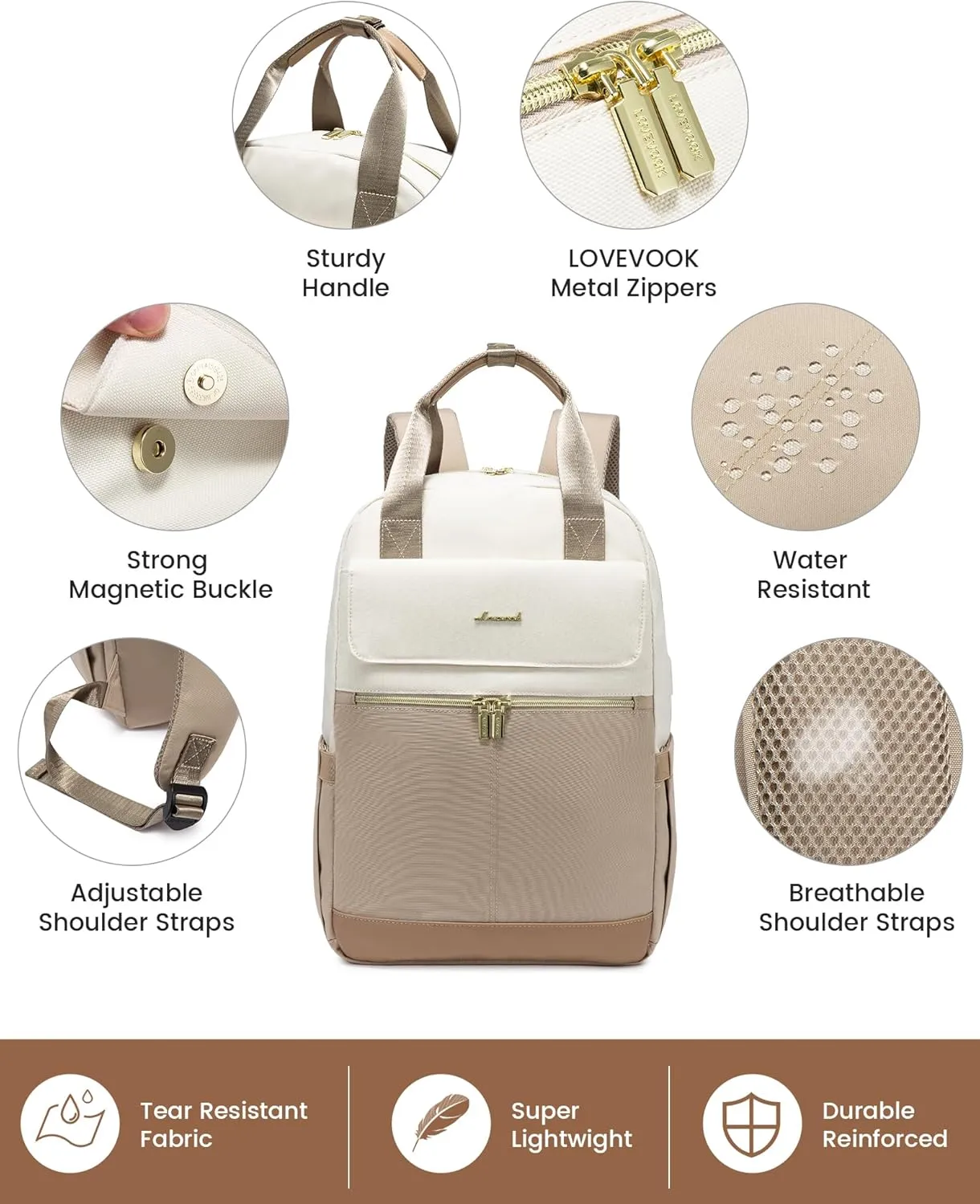 LOVEVOOK Laptop Backpack for Women, 17.3inch Laptop Bag with USB Port, Waterproof Travel Work Backpack Purse, Anti-Theft Backpacks Casual Computer Daypack Nurse Teacher Bag