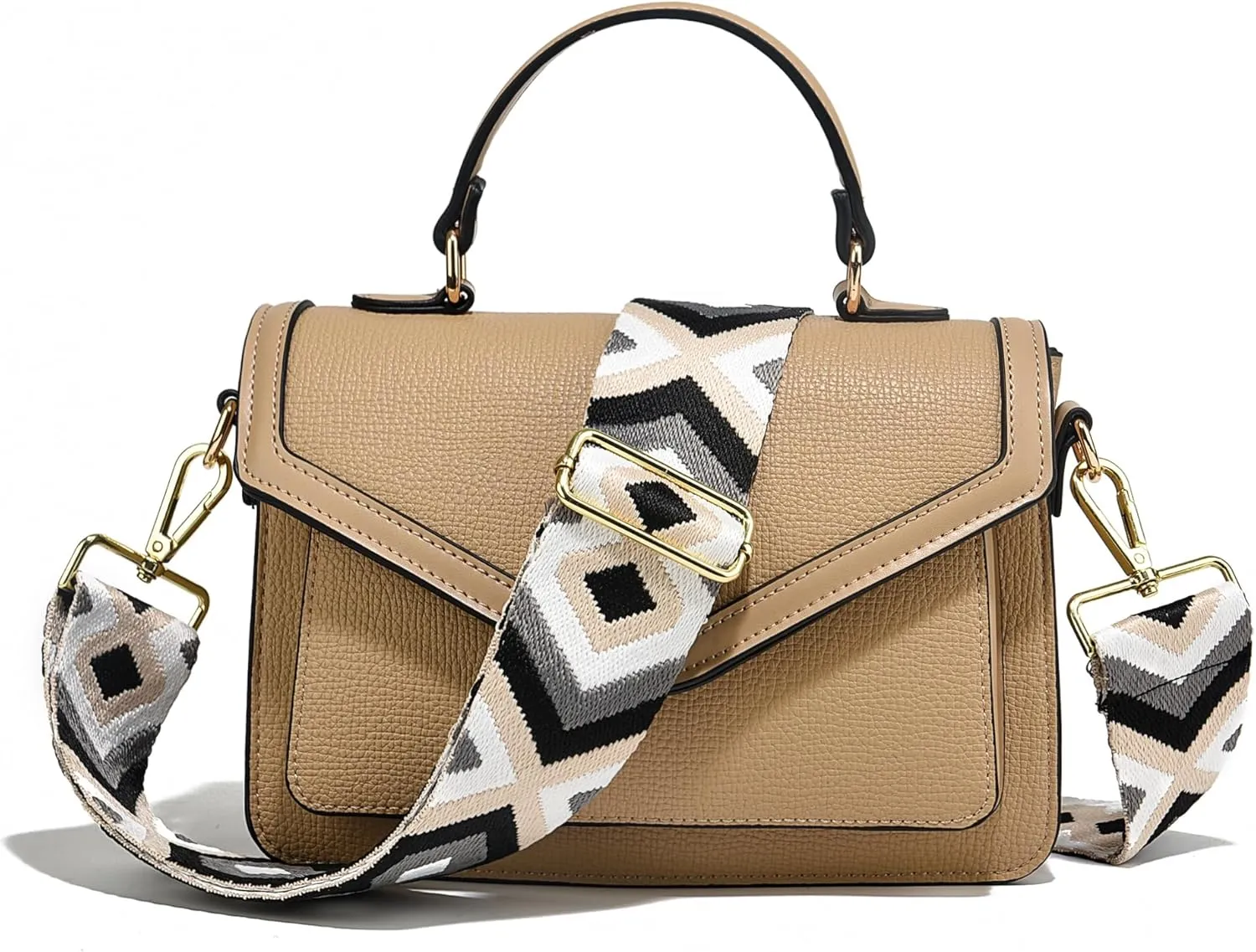 LoZoDo Purse Strap Gold Hardware 2" Wide Replacement Crossbody Straps Adjustable Shoulder Strap Bag Strap for Crossbody Handbags