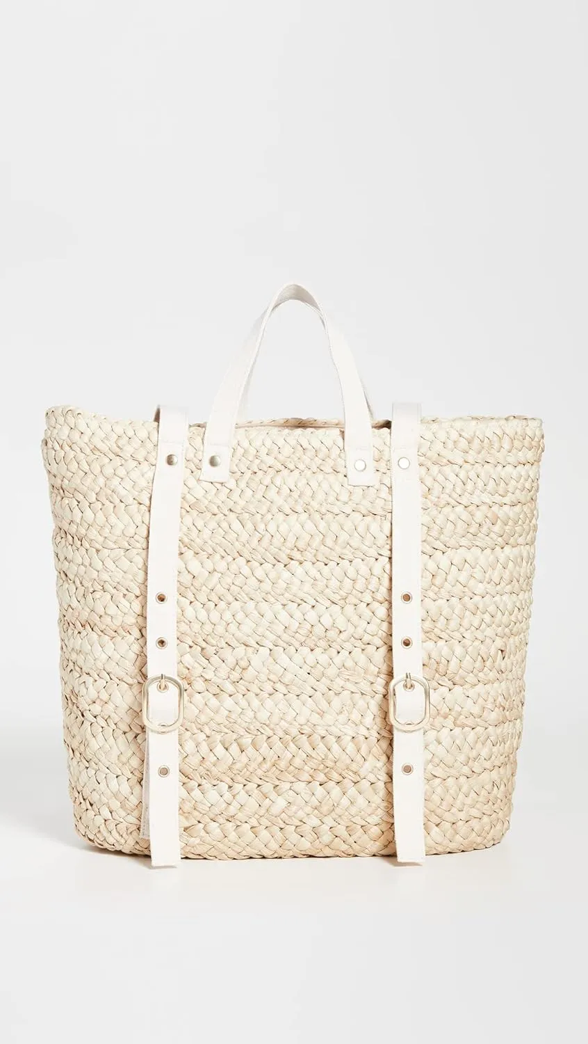 L*Space Summer Days Backpack for Women, Large Straw Travel Bag, Lined Backpack and Adjustable Back Straps, 100% Corn Husk