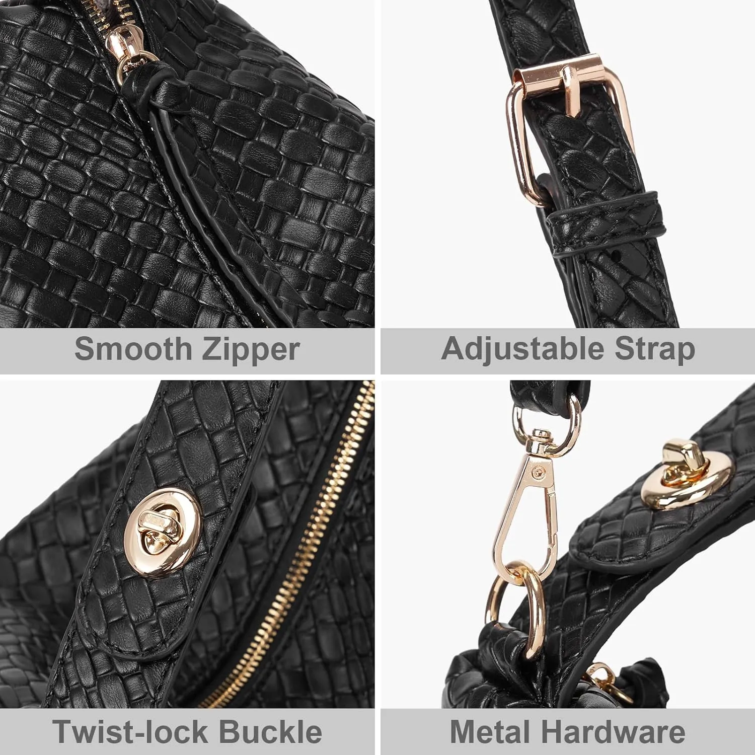Lushandy Leather Hobo Bags for Women, Slouchy Tote Bag Top Handle Crossbody Purse Vegen Shoulder Handbag