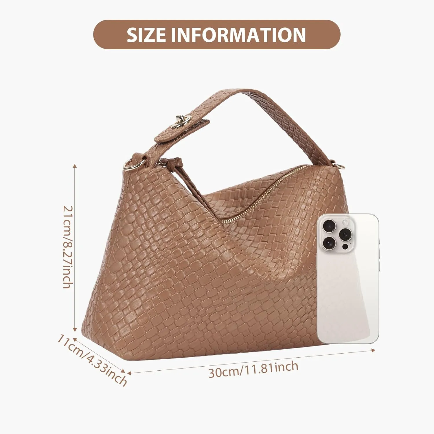 Lushandy Leather Hobo Bags for Women, Slouchy Tote Bag Top Handle Crossbody Purse Vegen Shoulder Handbag