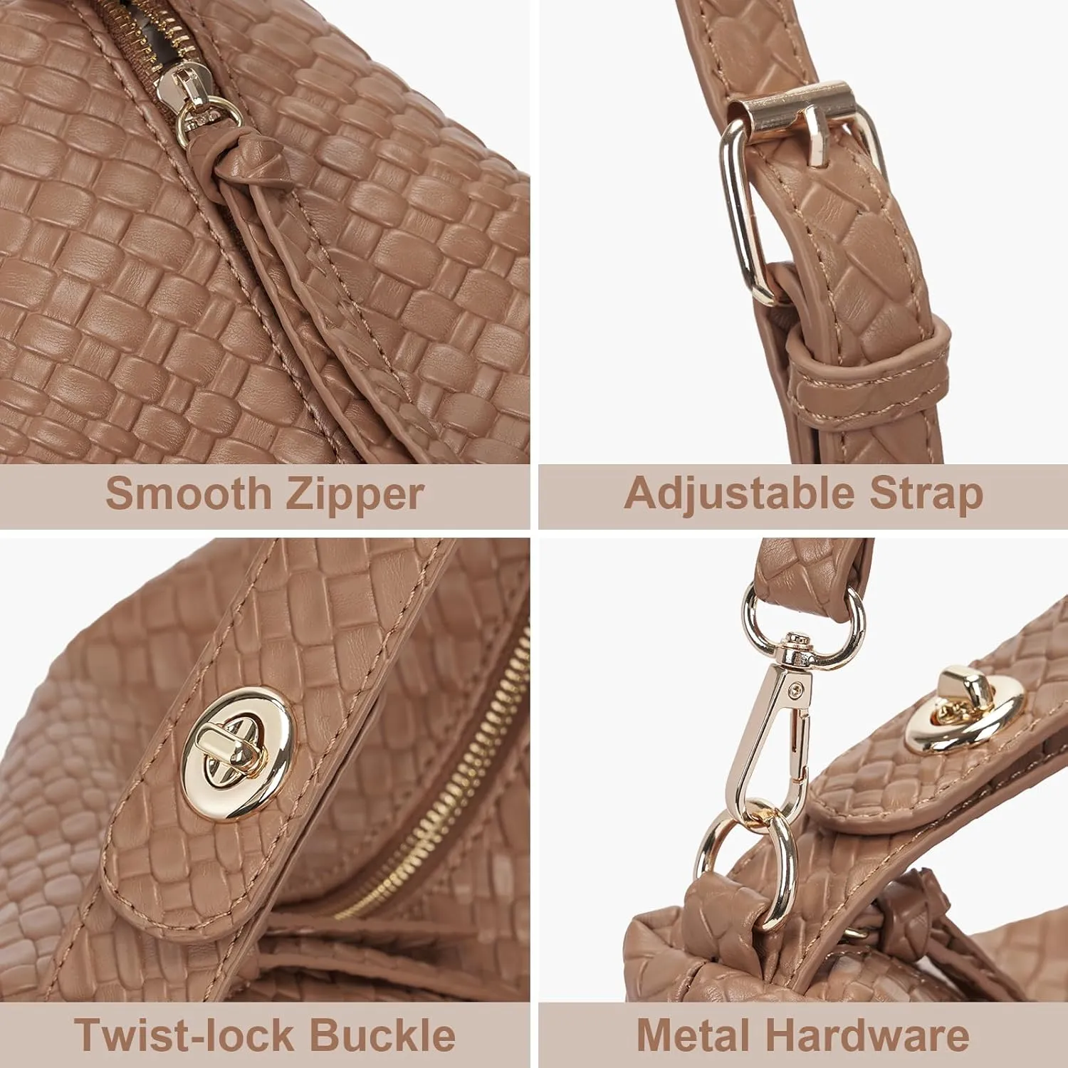 Lushandy Leather Hobo Bags for Women, Slouchy Tote Bag Top Handle Crossbody Purse Vegen Shoulder Handbag