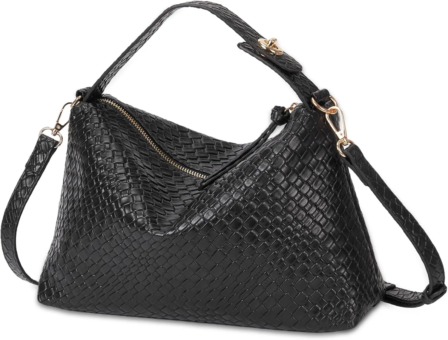 Lushandy Leather Hobo Bags for Women, Slouchy Tote Bag Top Handle Crossbody Purse Vegen Shoulder Handbag