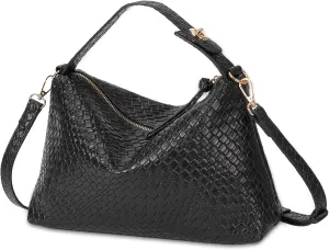 Lushandy Leather Hobo Bags for Women, Slouchy Tote Bag Top Handle Crossbody Purse Vegen Shoulder Handbag