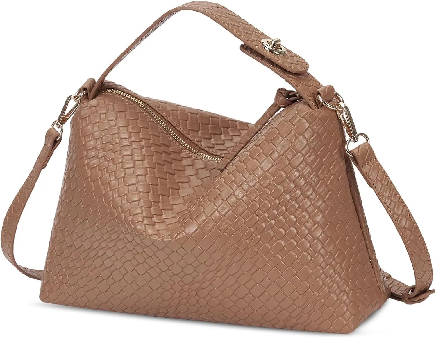 Lushandy Leather Hobo Bags for Women, Slouchy Tote Bag Top Handle Crossbody Purse Vegen Shoulder Handbag