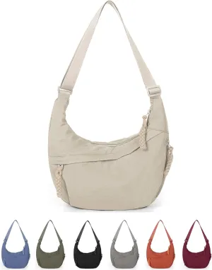 Lushandy Nylon Crescent Crossbody Luna Bag for Women - Moon Shoulder, Lightweight Sling, Casual Hobo Dumpling